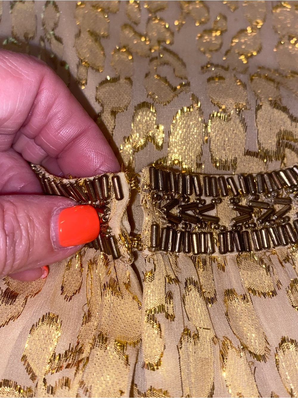 Lilly Pulitzer Gold Sequin Halter Camisole with Beaded Neckline - Picture 10 of 11